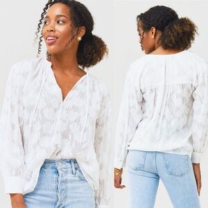 Vince Shirred Band Collar Blouse size XXS